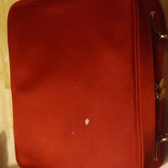 ESTEE LAUDER SUITCASE TYPE MAKEUP BAG LARGE RED GOLD - Picture 4 of 10